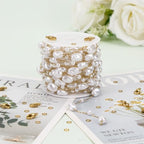 KYUNHOO Gold Plated Chain Roll on Spool 16.4 Feet Irregular Pearl Chains for Jewelry Making Stainless Steel Jewelry Supplies with Lobster Clasps Jump Rings for DIY Crafting - color: Irregular Bead Gold