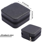 Neveika Portable Travel Mini Jewelry Box Leather Jewellery Ring Organizer Case Storage Gift Box Girls Women (black). - color: black