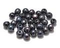AD Beads Natural Gemstone 10mm Round Loose Beads Big Hole 2mm Sized 30pcs (Black Pearl) - color: Black Pearl