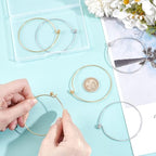 UNICRAFTALE 6Pcs 2 Colors Expandable Blank Bangle Bracelet Stainless Steel Adjustable Wire Bracelets Metal Wire Blank Bangles for DIY Bracelets Jewelry Making Holiday Day Gifts