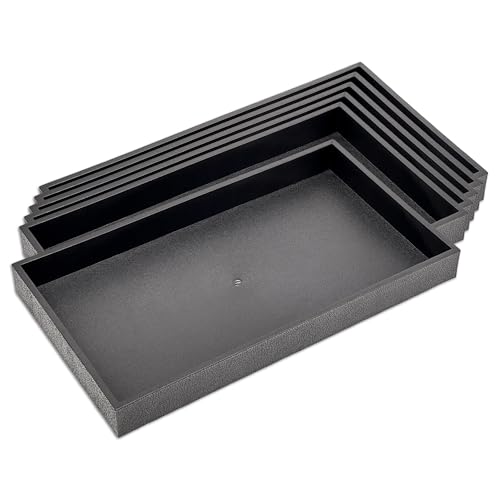 6-Pack 1.5" Stackable Plastic Jewelry Trays - Fit Full Size Inserts - Organizing Rings, Necklaces - Home, Drawer, or Retail - Black by The Display Guys - color: Black, size: Tray Only - 1.5" (6-Pack)