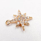 Crystal Zirconia Gold Plated Brass Charms for Jewelry Making Bracelet Necklace Earring Pendant Craft Supplies DIY Accessories - color: StarA-White-5Pcs
