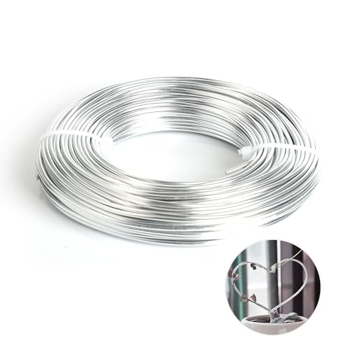 12 Gauge Aluminum Wire 100FT, Anodized Aluminum Wire for Sculpting, Beading Making Bendable Metal Wire for Jewelry Making Crafts Wreath Making Beading Floral(Silver) - color: Sliver