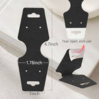 200PCS Bracelet Display Cards Necklace Holder Cards Self Adhesive Jewelry Packaging Selling Card for Small Business (Black with two earring holes, 1.8x4.7 inches) - color: Black with two earring holes, size: 1.8x4.7 inches