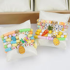 Twinfree Bohemia Beaded Bracelet for Women, Polymer Clay Stretch Bracelets - color: color 41