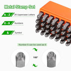 HARFINGTON 36pcs Metal Stamping Kit 3/16" (5mm) Steel Uppercase Letter and Number Punch Set (A-Z / 0-8 / "&" Symbol) Punch Press Tool with Case for Imprinting Metal Plastic Wood Leather - size: 3/16"