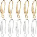 SUNNYCLUE 1 Box 40Pcs Fish Hook Earring Wires Dangle Earring Findings with Loops Real 24K Gold Plated Brass French 925 Sterling Silver Plated Earring Hooks for Jewelry Making Earrings DIY Crafting - style: Teardrop 3