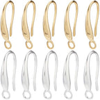 SUNNYCLUE 1 Box 40Pcs Fish Hook Earring Wires Dangle Earring Findings with Loops Real 24K Gold Plated Brass French 925 Sterling Silver Plated Earring Hooks for Jewelry Making Earrings DIY Crafting - style: Teardrop 3