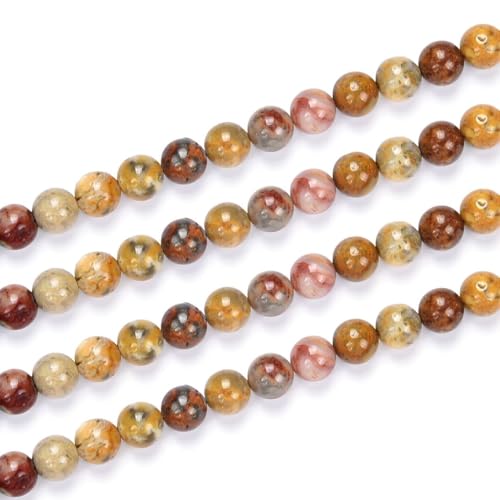 90pcs Adabele Natural Crazy Lace Agate Healing Gemstone 4mm (0.16 inch) Small Round Beads Gem Stone Spacer for Craft Jewelry Making GF23-4 - color: Crazy Lace Jasper, size: 4mm (90pcs/1 Strand)