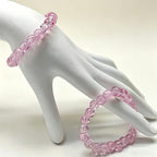 200PCS Glass Beads 8mm Glass Beads for Bracelets Necklaces Jewelry Making DIY Crafts (Pink Crackle) - color: 8Pink Crackle