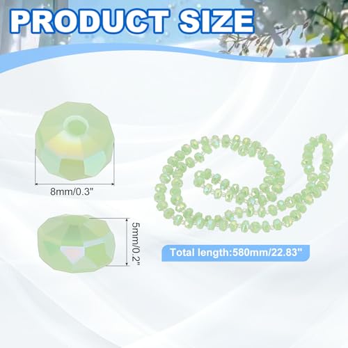 PATIKIL 75 Pcs 8mm OD 5mm Thick Crystal Glass Beads, Rondelle Crystal Beads Faceted Cut Gemstone Strand with Spacer Beads for Craft, Bracelet, Necklace, Emerald Green - color: Emerald Green