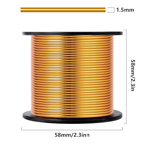 Aluminum Craft Wire, 75 Feet 1.5mm/ 16 Gauge Bright Gold Bendable Soft Metal Aluminum Sculpting Wire Roll Bulk for DIY Crafts Jewelry Making - color: Dark Gold, size: 16 Gauge