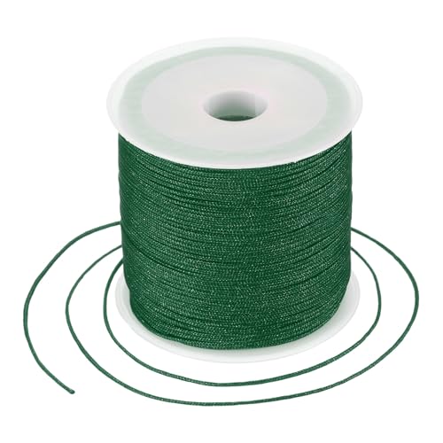 MECCANIXITY 0.8mm Nylon String for Bracelets, 44 Yards Satin Nylon Beading Thread Chinese Knotting Cord for Jewelry Making DIY Craft Beading Friendship Necklace Bracelet(Dark Green) - color: Dark Green, size: 0.8mm