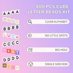 800Pcs Square Number & Heart Beads, 6x6mm Acrylic Beads for Friendship Bracelets - color: Number and Heart Beads