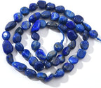 Blue Lapis Lazuli Pebble Nugget Oval Free Tumbled Stone 6-8mm Natural Gemstone Loose Beads Approx 15.5 inch for DIY Jewelry Making - color: Blue Lapis Lazuli