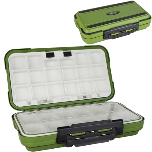 small tackle box, mini waterproof fishing tackle box organizer, double sided organizer travel box(L Green) - color: Type B: Green (Size: 7.8" L X 4.2" W X 1.8" H)