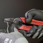 Klein Tools 11046 Wire Stripper, Wire Cutter, Made in USA, Stripping/Cutting Tool for 16-26 AWG Stranded, Compact Nose with Precision-ground Stripping Holes