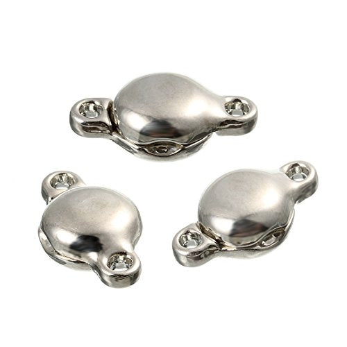 Brass Made Round Magnetic Clasps Stronger Magnetic Closure for Necklace Bracelet and Chain Keep Your Jewelry Secure 10 Sets/lot - size: 8mmX14mm & Rhodium Tone