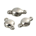 Brass Made Round Magnetic Clasps Stronger Magnetic Closure for Necklace Bracelet and Chain Keep Your Jewelry Secure 10 Sets/lot - size: 11mmX20mm & Rhodium Tone