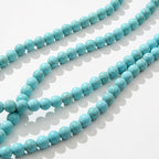 8mm Blue Turquoise Beads 190pcs Natural Stone Bead Gemstone Round Loose Beads for DIY Crafts Bracelet Necklace Earrings Jewelry Making(Blue) - color: blue