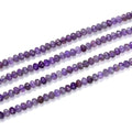 Adabele 15 Inch Natural Purple Amethyst Healing Gemstone 4mm x 3mm Tiny Small Faceted Round Rondelle Loose Beads Stone Spacer (115-125pcs) for Craft Jewelry Making GK-B3 - color: Amethyst, size: 4mm x 3mm - 15 inch/1 strand