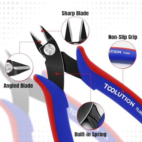 5 Pack Flush Wire Cutters - Small Diagonal Cut Pliers Side Cutter Snips Bulk - Micro Clippers for Zip Tie Plastic Model 3D Printer - Mini Nippers for Crafting Electrical Jewelry Making - size: 5 Pack