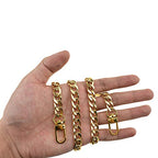 HAHIYO Purse Chain Strap 23.6 inches Yellow Gold for Shoulder Cross Body Sling Handbag Clutch Replacement Strap Comfortable Flat 0.4" Wide 2.4mm Thick Metal 1 Pack - size: Yellow Gold 23.6 inches