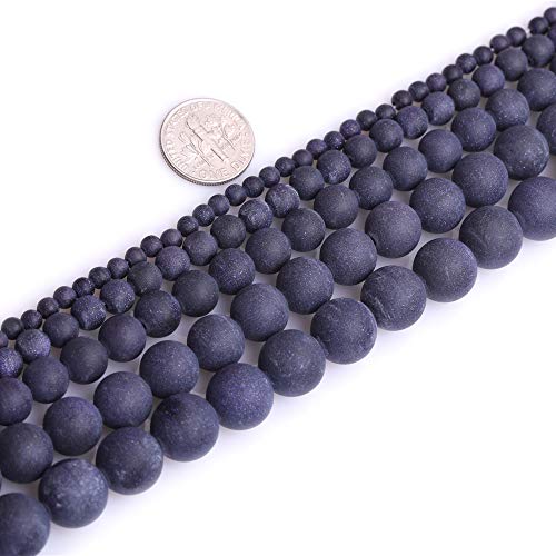 4mm Blue Sandstone Frosted Matte Unpolished Round Spacer Beads for Jewelry Making Strand 15 inch - color: Blue Sandstone, size: 4mm