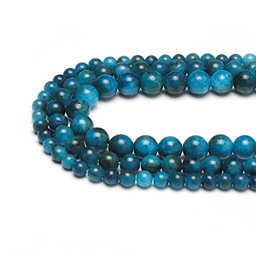 45pcs 8mm Natural Stone Beads Blue Apatite Beads Energy Crystal Healing Power Gemstone for Jewelry Making, DIY Bracelet Necklace - color: Blue Apatite, size: 8mm