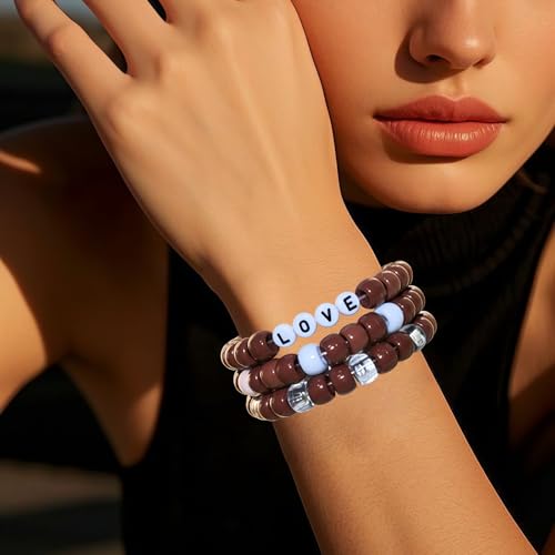Amaney 500Pcs Brown Pony Beads 6x9mm with Storage Box for Making Bracelet Hair Braids Crafts - color: Glow Star
