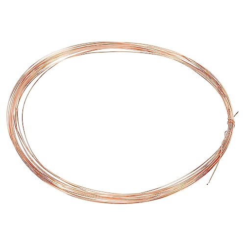 PATIKIL 16.4 Feet Solid Bare Copper Wire, 27 Gauge 99.9% Pure Copper Wire 0.4mm Soft Beading Wire Metal Plant Stem Ties for Jewelry Craft (5m) - size: 0.4mmx5m