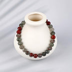 LPBeads Handmade Natural Gemstone Stretch Elastic Bracelet Healing Crystal Round Stone Beads Jewelry Gifts for Women Men - color: African Bloodstone, size: 6mm