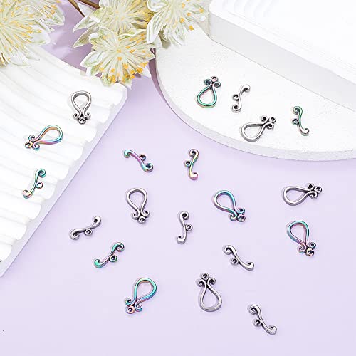 SUNNYCLUE 1 Box 10 Sets Toggle Clasps Toggle Jewelry Clasps Teardrop 304 Stainless Steel Toggle Clasp T-Bar Connectors OT Clasps for Jewelry Making Women Adults DIY Necklace Bracelet Crafts Supplies