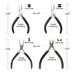 The Beadsmith Slim Line Pliers Set – Extra Fine Tips – 4.5 Inches, 4-Pieces: Round Nose, Chain Nose, Flat Nose & Semi-flush Side Cutter – Leatherette Carrying Case Included – Tools for Jewelry Making - style: Set