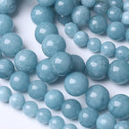 Blue Chalcedony Beads Gemstone Round Crystal Energy Jade Stone Beads for Jewelry Making DIY Bracelet Necklace 1 Strand 15.5inch 45PCS 8MM - color: Blue chalcedony, size: 8MM