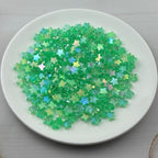 450 PCS Acrylic Star Shape Beads AB Colors Loose Pony Spacer Beads with Hole for Jewelry Making Necklace Earring Key Chains DIY Projects(Green AB) - color: Green AB