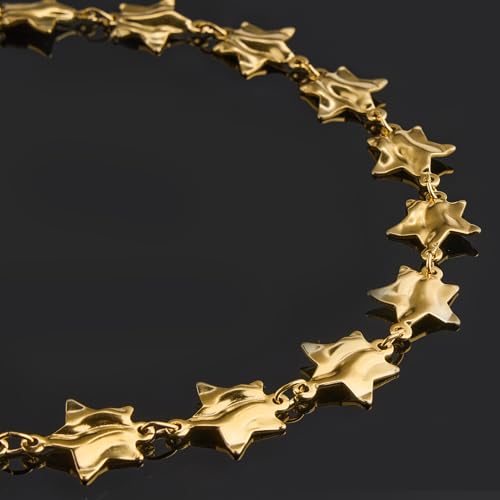 2 Yard Gold Star Chain for Jewelry Making Stainless Steel Chains for Crafts DIY Baroque Link Chain Bulk - color: Gold Star