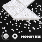 BONNY BOXX 2000PCs 4MM Smooth White Acrylic Round Beads, Plastic Resin Bubblegum Balls Chunky Gumball Beads for Necklace and Bracelet Making, Crafting Supplies - color: Smooth White, size: 4MM