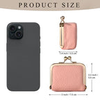 Zivyes Mini Jewelry Box Travel Small Coin Purse Organizer Case Genuine Leather Tiny Size (pink 2.9 inches long) - color: pink 2.9 inches long