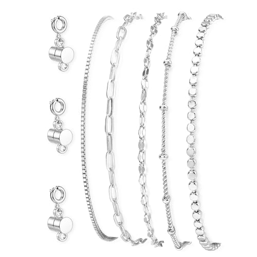 KRFY Bracelets for Women with Extra Strong Magnetic Bracelet Clasps and Closures, Hooks Helper Tool for Multiple Bracelet Stack, Fasteners Magnet Connector Jewelry Clasp for Chain Bracelets - color: Silver Color-3Pcs Clasps