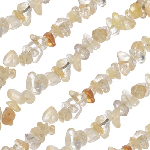 MECCANIXITY 220 Pcs Natural Drilled Citrine Chip Gemstone Chips Bulk 5mm to 8mm Dia. Irregular Tumbled Crystal Chip Beads for Jewelry Making Craft Supplies (Yellow) - color: Citrine, size: 5-8mm