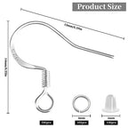 200 PCS 18K Gold Tone and Silver Earring Hooks 925 Sterling Silver Plated Hypoallergenic Ear Wires Fish Hooks with 100 PCS Clear Silicone Earring Backs and 100PCS Jump Rings for DIY Jewelry Making… - color: 18K Gold and Silver