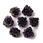 DanLingJewelry 10Pcs 3D Purple Berry Fruit Beads Handmade Lampwork Raspberry Spacer Beads for DIY Jewelry Making Crafts