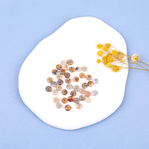 JOE FOREMAN 2x6mm Natural Yellow Crazy Lace Agate Stone Heishi Disc Rondelle Spacer Beads for Jewelry Making Full 15" Strand Energy Stone Healing Power Crystal - color: Yellow Crazy Lace Agate