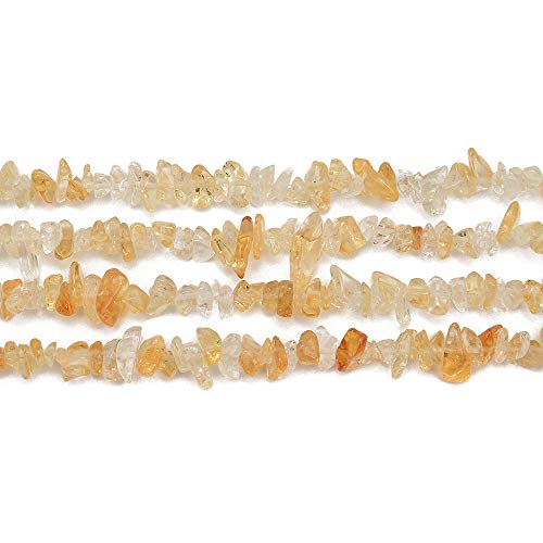 PLTbeads 5-8mm Natral Healing Gemstone Waist Bracelets Necklace Kit Irregular Stone DIY Crafts Design Jewelry Making 1 Strand per Bag Approxi 34 inch (Citrine Chips) - color: Citrine Crystal Chips