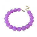 Chunky Acrylic Resin Beaded Necklace for Women Colorful Large Round Choker Adjustable Stack Acrylic Beads Necklace Resin Summer Party Jewelry - style: Purple