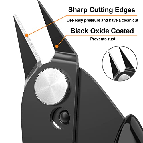 10 Pack Small Wire Cutters for Jewelry Making 5 Inch Model Nippers Filament 3d Print Snips Zip Tie Flush Cutter for Soft Copper Wire, Crafts, Floral, Electronics, Black - color: Black ( 10 Pack)