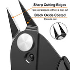 BOENFU Micro Wire Cutters 5 Inch 3d Print Snips Model Nippers Filament Zip Tie Flush Cutter for Jewelry Making, Soft Copper Wire, Crafts, Floral, Electronics, Black - color: Black ( 1 Pack )