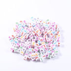 1000pcs White Square Acrylic Number Letter Beads 6x6mm Colorful Number 0-9 Beads for Jewelry Making and DIY Bracelets Necklaces Key Chains - color: White Mixed Colorful Number 0-9