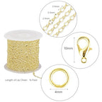 Crisjanggo 16 Feet Jewelry Making Chains 14K Gold Plated Brass Lip Chains for Women DIY Jewelry Making Supplies with Lobster Clasps and Jump Rings - color: Lip Gold